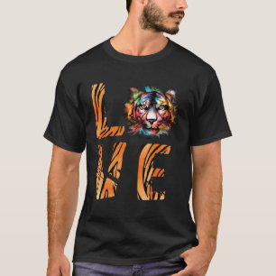 Bengal Tiger Farbe Liebe Bengal Tiger Tigerkopf T-Shirt