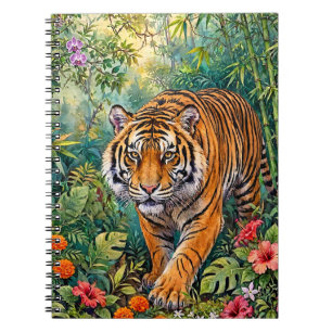Bengal-Tiger Lebendiger Bambus-Dschungel Notizblock
