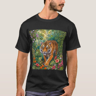 Bengal-Tiger Lebendiger Bambus-Dschungel T-Shirt