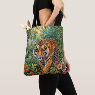 Bengal Tiger Lebendiger Bambus-Dschungel Tasche