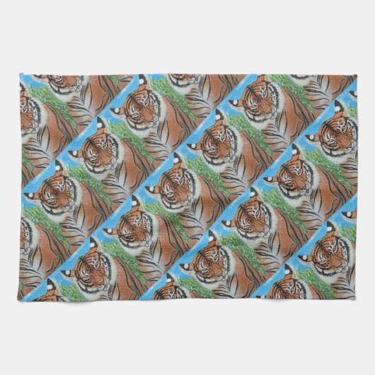 Bengal-Tiger-Muster-Küchentücher Geschirrtuch (Horizontal)
