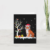 Bengal Tiger Santa Hat Festive Tree Light Christma Karte (Vorderseite)