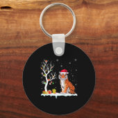 Bengal Tiger Santa Hat Festive Tree Light Christma Schlüsselanhänger (Vorderseite)