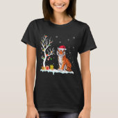 Bengal Tiger Santa Hat Festive Tree Light Christma T-Shirt (Vorderseite)