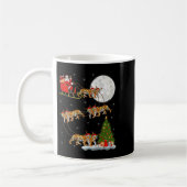 Bengal Tiger Santa Sleigh Flying Funny Magical Chr Kaffeetasse (Links)
