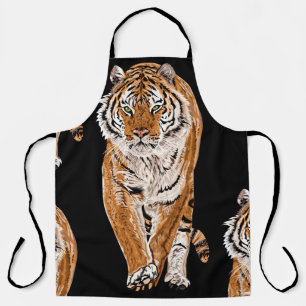 Bengal-Tiger-Skizze: Vintage-Tierdruck Schürze