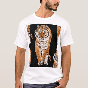 Bengal-Tiger-Skizze: Vintage-Tierdruck T-Shirt