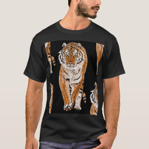 Bengal-Tiger-Skizze: Vintage-Tierdruck T-Shirt