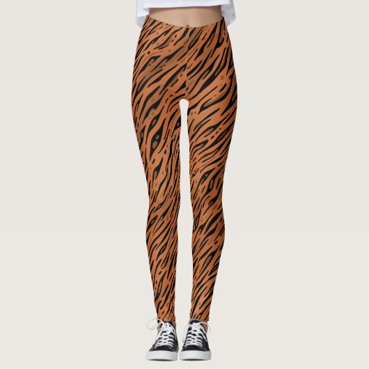 Bengal Tiger Streifen Druck Leggings (Vorderseite)