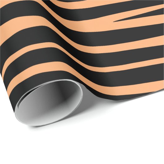 Bengal Tiger stripes wildlife cat animal fur print Geschenkpapier (Rolleneckpunkt)
