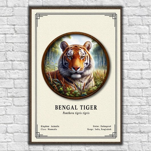 Bengal Tiger Zoologie-Serie Poster