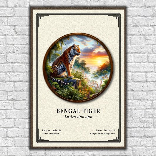 Bengal Tiger Zoologie-Serie Poster