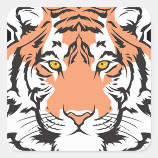 Bengal-Tigerkopf Quadratischer Aufkleber