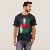 BENGALI ROOTS BANGLADESH, Halbamerikanischer Flagg T-Shirt (Vorne ganz)