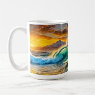 Bengalisch auf einem Surfboard-Design von Rich AMe Kaffeetasse