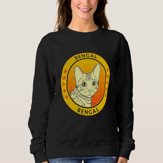 Bengalisch Cat Portrait Sweatshirt (Vorderseite)