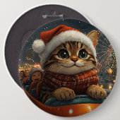 Bengalisch Cat Roller Untersetzer Weihnachten Button (Vorne & Hinten)
