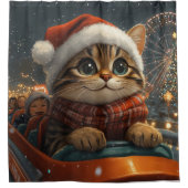Bengalisch Cat Roller Untersetzer Weihnachten Duschvorhang (Vorderseite)