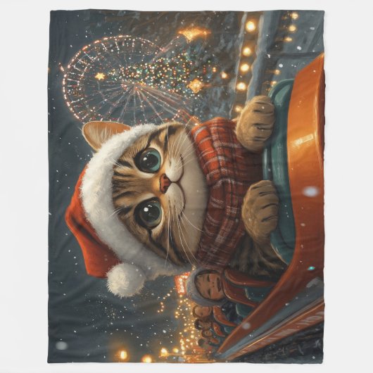 Bengalisch Cat Roller Untersetzer Weihnachten Fleecedecke (Vorderseite)