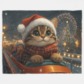 Bengalisch Cat Roller Untersetzer Weihnachten Fleecedecke (Vorderseite (Horizontal))