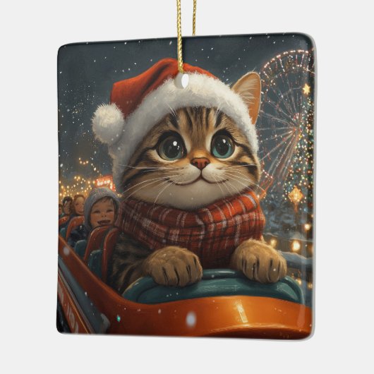 Bengalisch Cat Roller Untersetzer Weihnachten Keramikornament (Links)