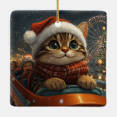 Bengalisch Cat Roller Untersetzer Weihnachten Keramikornament (Rückseite)