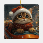 Bengalisch Cat Roller Untersetzer Weihnachten Keramikornament (Vorderseite)