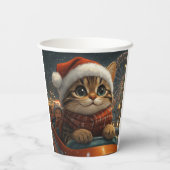 Bengalisch Cat Roller Untersetzer Weihnachten Pappbecher (Rückseite)