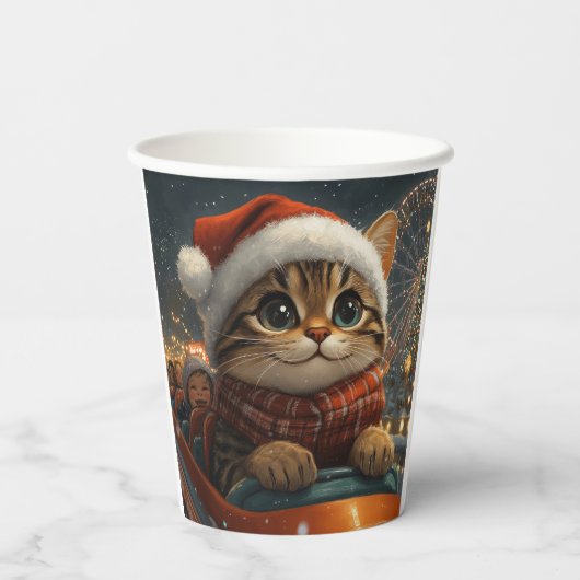 Bengalisch Cat Roller Untersetzer Weihnachten Pappbecher (Rückseite)