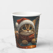 Bengalisch Cat Roller Untersetzer Weihnachten Pappbecher (Vorderseite)