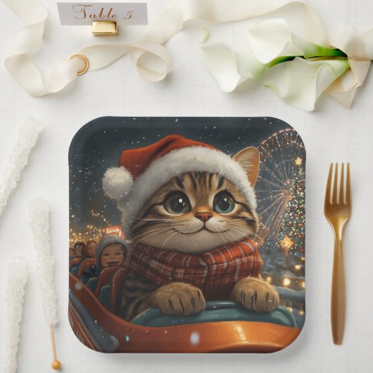 Bengalisch Cat Roller Untersetzer Weihnachten Pappteller (Hochzeit)
