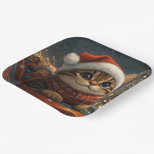 Bengalisch Cat Roller Untersetzer Weihnachten Pappteller (Gewinkelt)