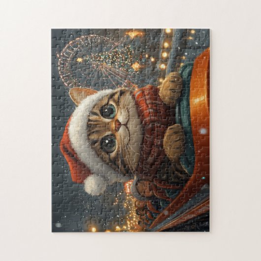 Bengalisch Cat Roller Untersetzer Weihnachten Puzzle (Vertikal)