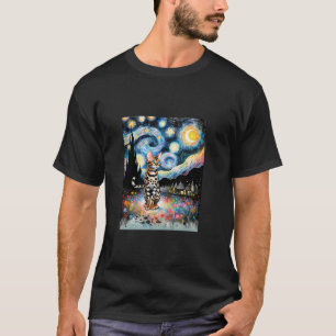 Bengalisch Cat Van Gogh Starry Night Painting Long T-Shirt