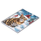 Bengalisch Cat Winter Wonderland Weihnachtsfreude Notizblock (Linke Seite)