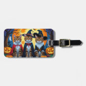 Bengalisch Cats Pumpkin Halloween Funny Gepäckanhänger (Vorderseite horizontal)