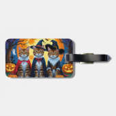 Bengalisch Cats Pumpkin Halloween Funny Gepäckanhänger (Rückseite horizontal)