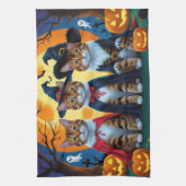 Bengalisch Cats Pumpkin Halloween Funny Geschirrtuch (Vertikal)