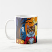 Bengalisch Cats Pumpkin Halloween Funny Kaffeetasse (Links)