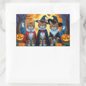 Bengalisch Cats Pumpkin Halloween Funny Rechteckiger Aufkleber (Tasche)