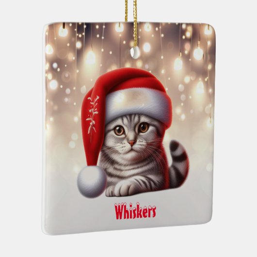 Bengalisch Chat Weihnachten Keramikornament (Rechts)