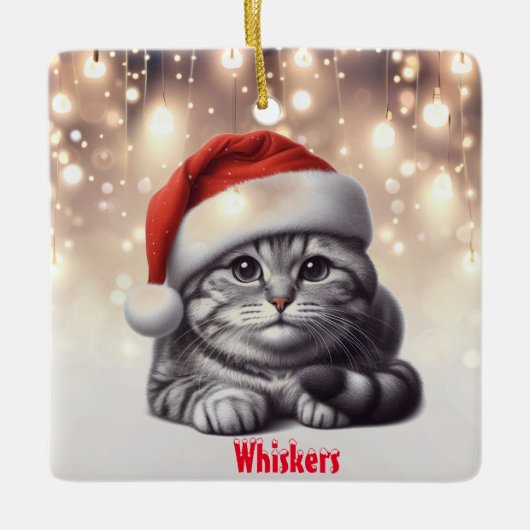 Bengalisch Chat Weihnachten Keramikornament (Vorderseite)