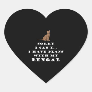 Bengalisch Katzen Katzen Niedlich Funny Herz-Aufkleber