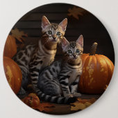 Bengalisch Kitten Autumn Delight Pumpkin Button (Vorderseite)
