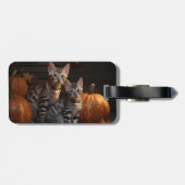 Bengalisch Kitten Autumn Delight Pumpkin Gepäckanhänger (Rückseite horizontal)