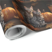Bengalisch Kitten Autumn Delight Pumpkin Geschenkpapier (Rolleneckpunkt)