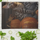 Bengalisch Kitten Autumn Delight Pumpkin Geschirrtuch (Gefaltet)