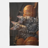 Bengalisch Kitten Autumn Delight Pumpkin Geschirrtuch (Vertikal)