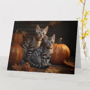 Bengalisch Kitten Autumn Delight Pumpkin Karte