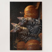 Bengalisch Kitten Autumn Delight Pumpkin Puzzle (Vertikal)